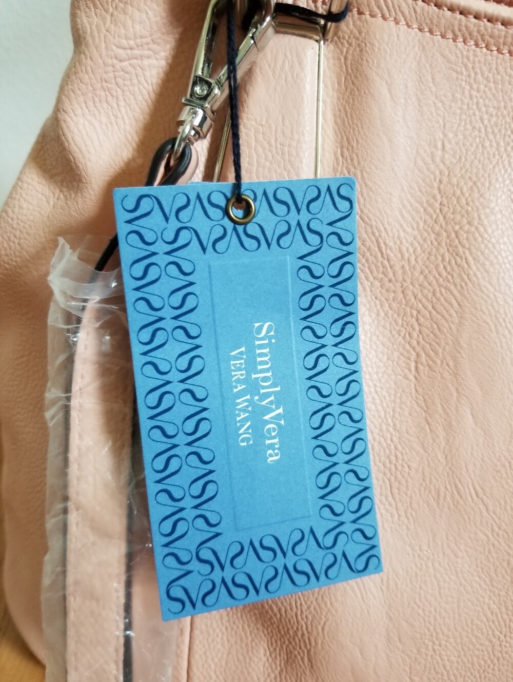 Vera Wang Peach Tote Bag - Picture 2 of 5
